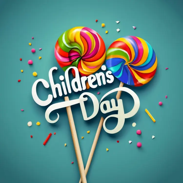 Children's Day with Colorful Lollipops