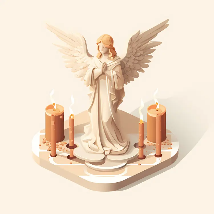 Angel Statue with Candles