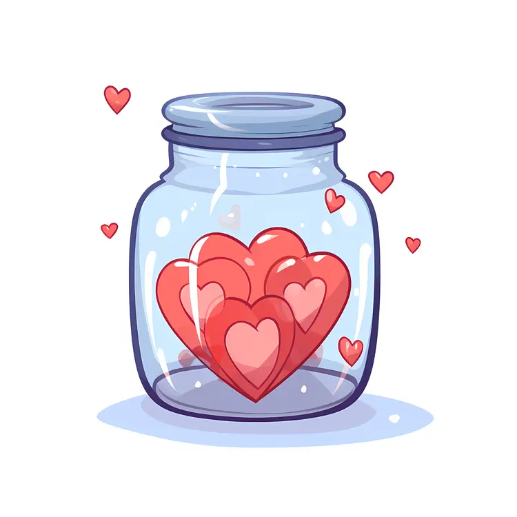 Jar with Large Hearts