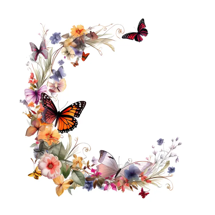 Elegant Butterfly and Floral Corner Decoration