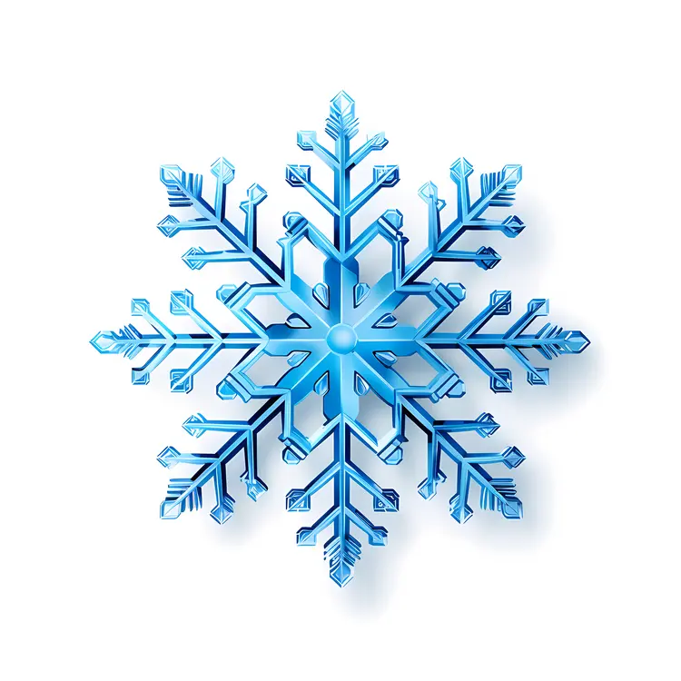 Blue Snowflake Illustration for Winter
