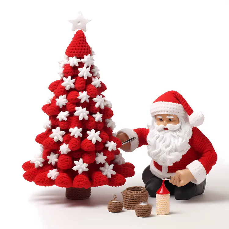 Crochet Santa with Christmas Tree