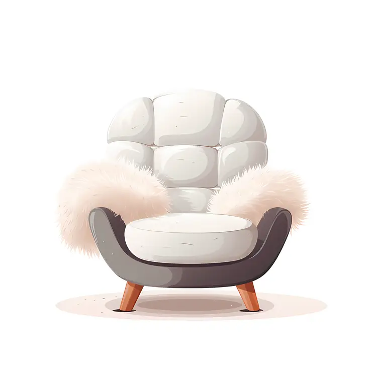 Modern Furry Armchair with Unique Design