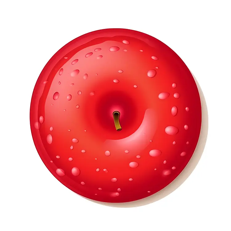 Red Apple with Leaf