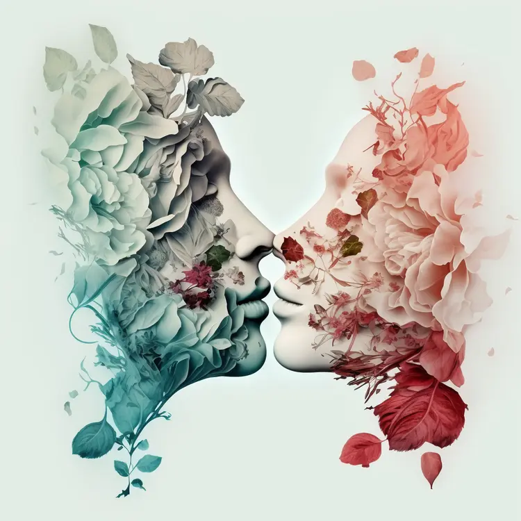 Floral Faces in Artistic Illustration