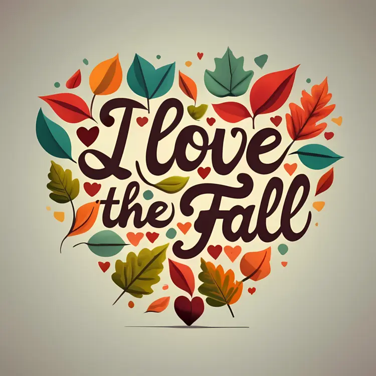 Heart Shaped Fall Leaves Art