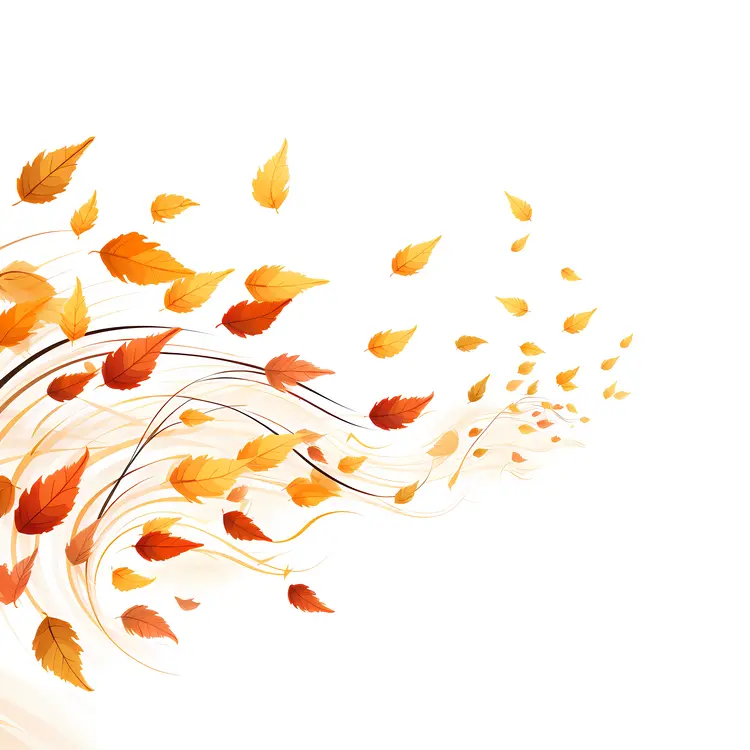 Autumn Tree with Falling Leaves