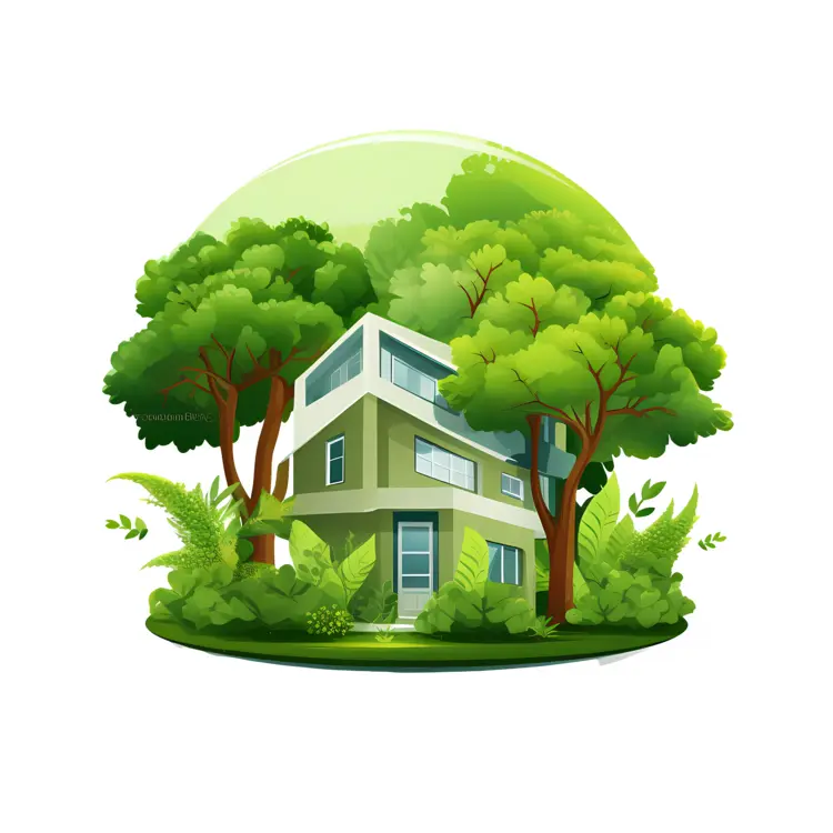 Eco-friendly House Surrounded by Trees