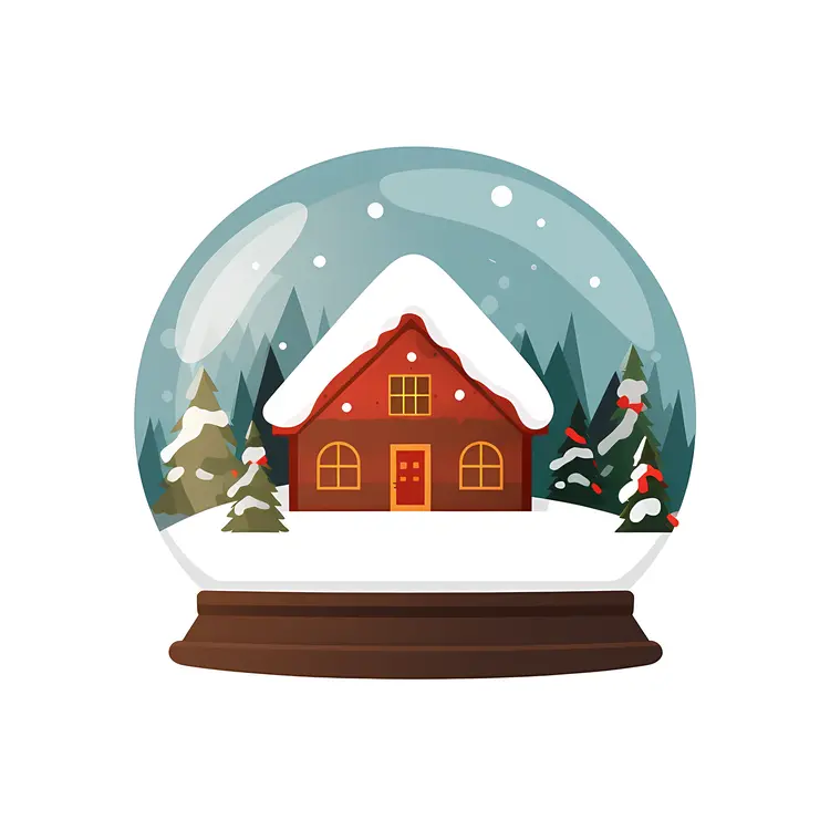 Snow Globe with Winter House Scene