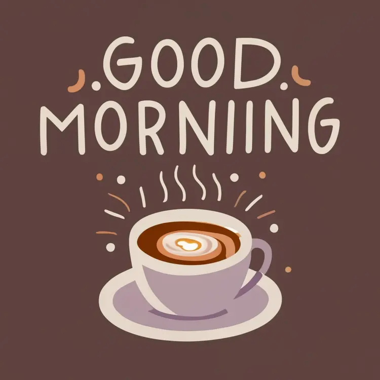 Good Morning Coffee Cup Illustration