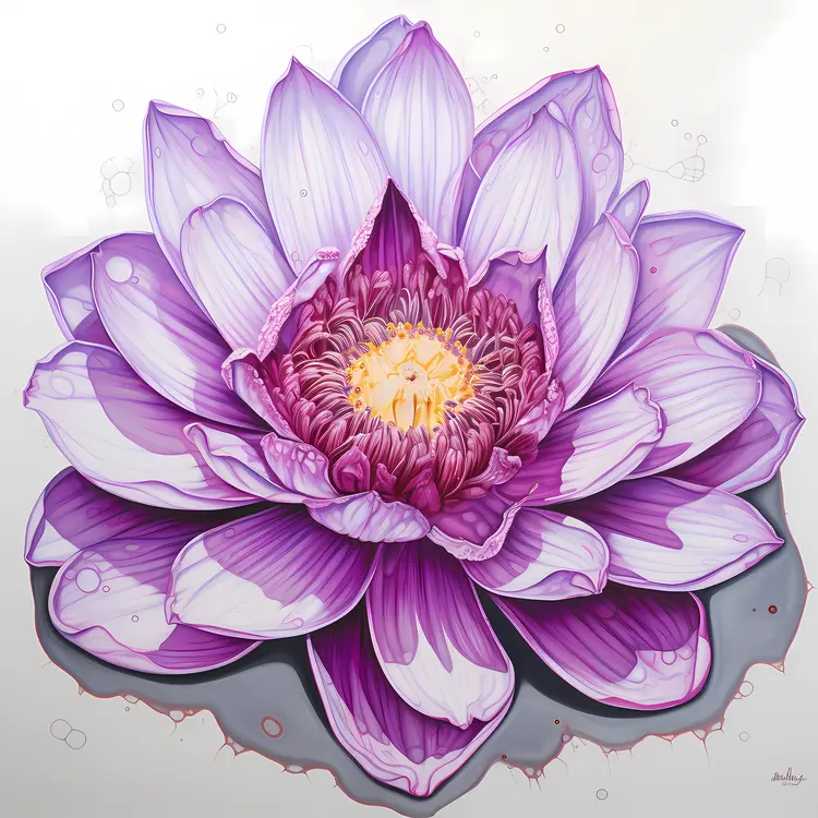 Beautiful Purple Lotus Flower Illustration