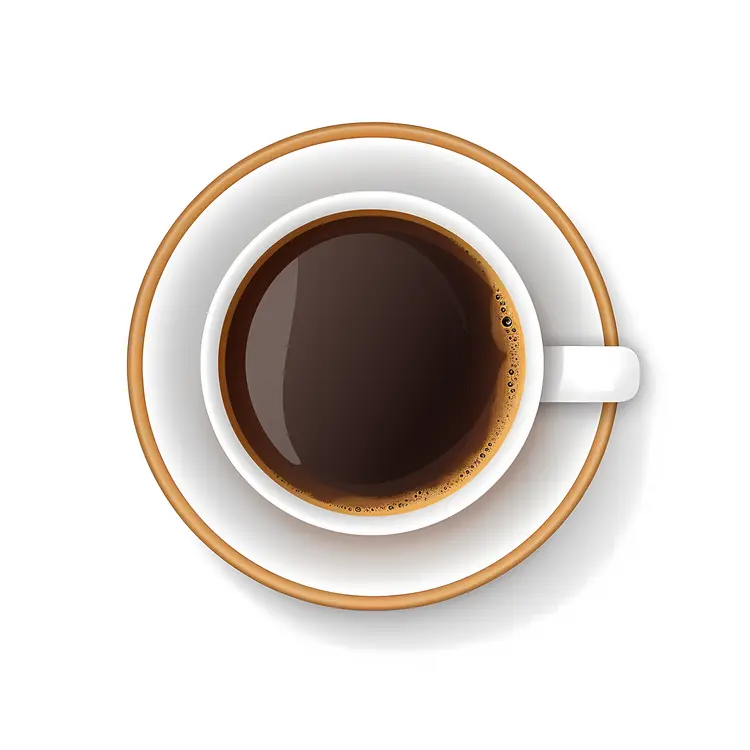 Top View of Coffee in White Cup