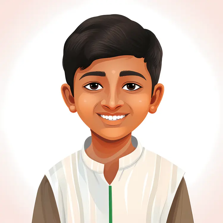 Smiling Cartoon Boy Portrait