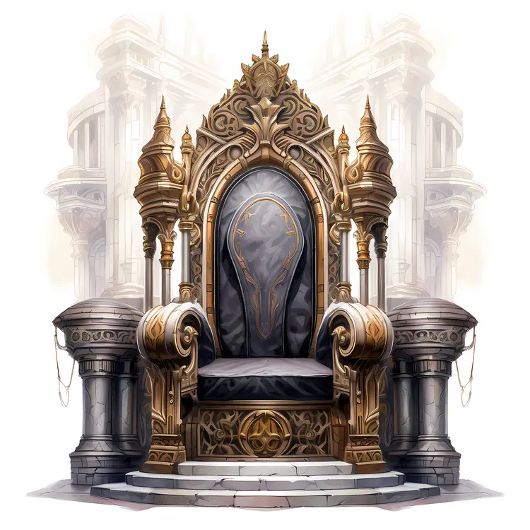 Majestic Black and Gold Throne