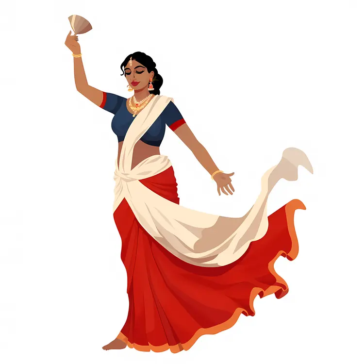 Woman Dancing with a Bowl in Traditional Ceremony