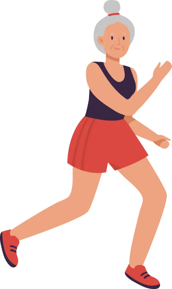Running Elderly Woman