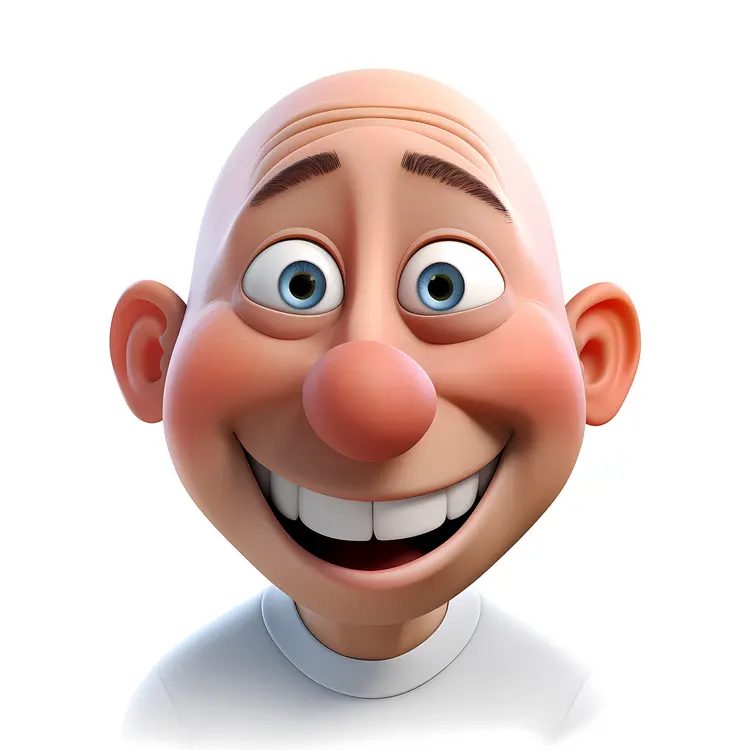 Happy Cartoon Face with Big Eyes and Smile