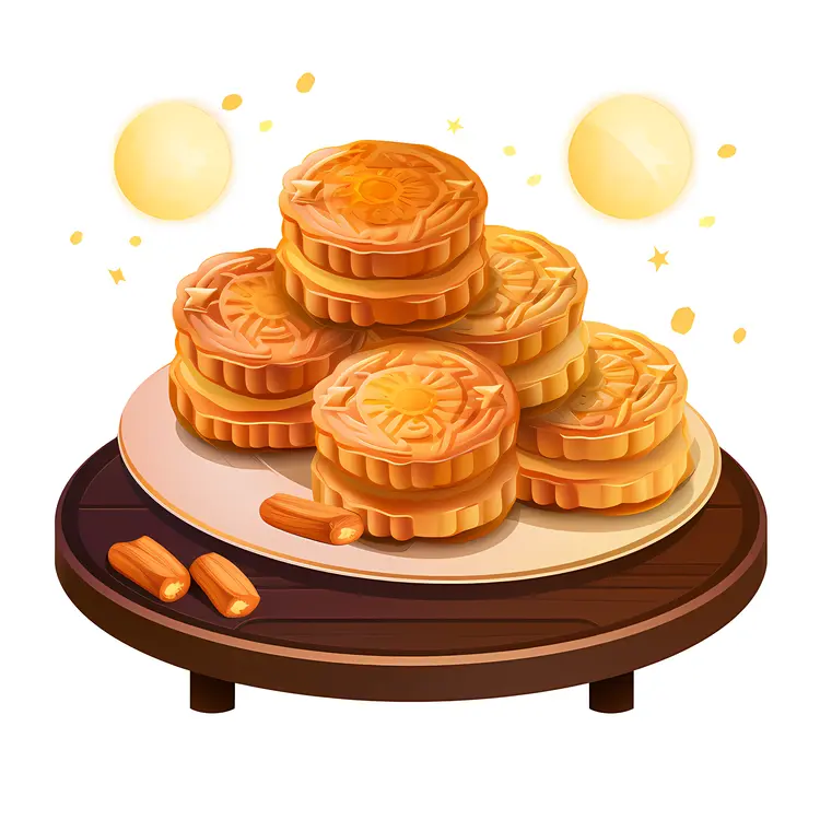 Yummy Mooncakes on a Plate