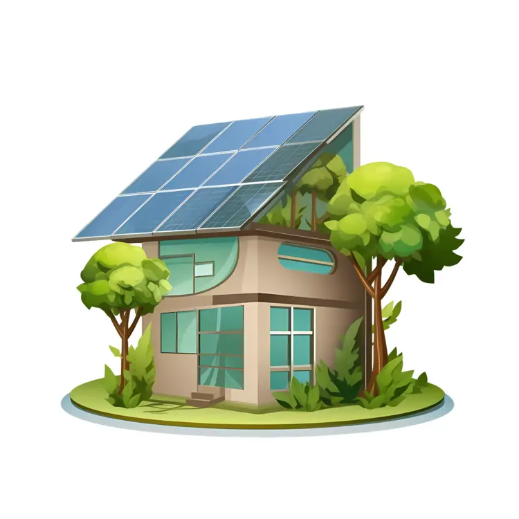 Eco-Friendly House with Solar Panels