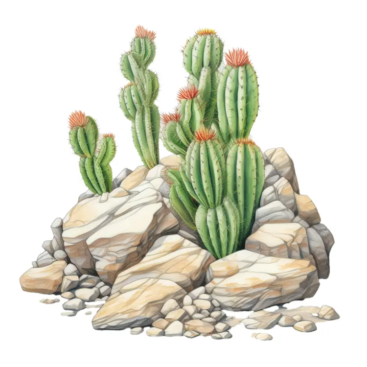 Cactus Growing on Rocky Terrain