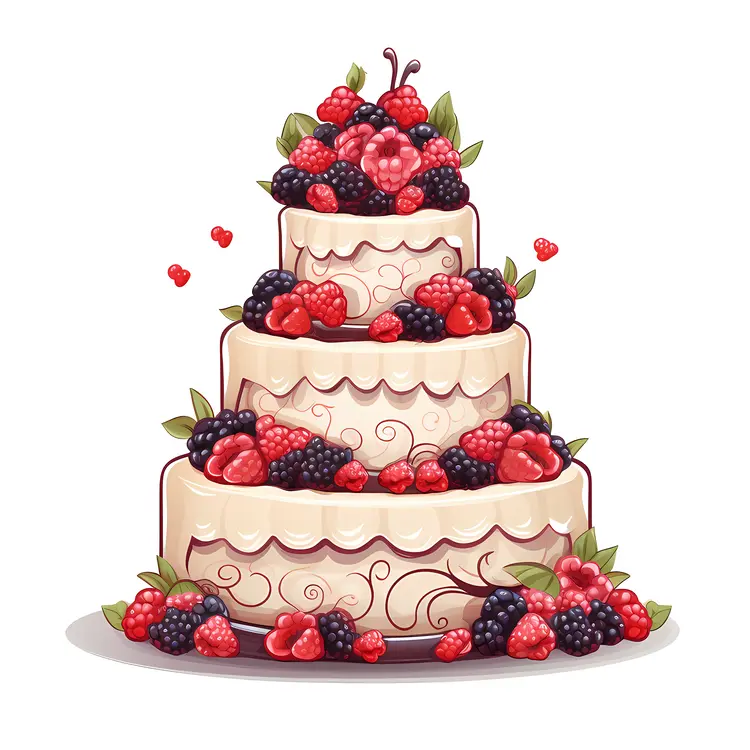 Delicious Berry Cake with Fresh Fruits