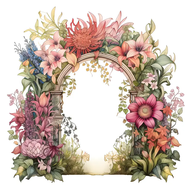 Beautiful Floral Arch with Colorful Flowers