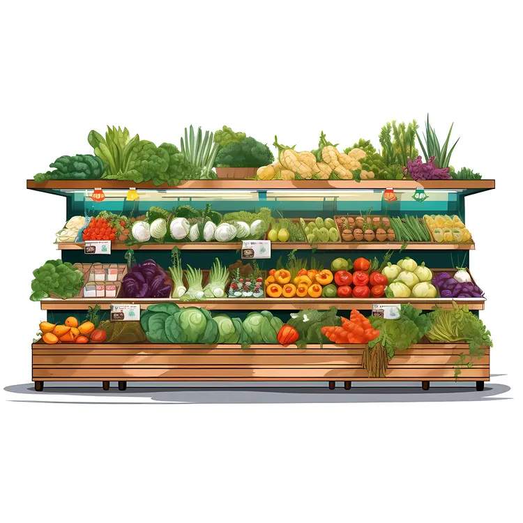 Vegetable Stand with Fresh Produce