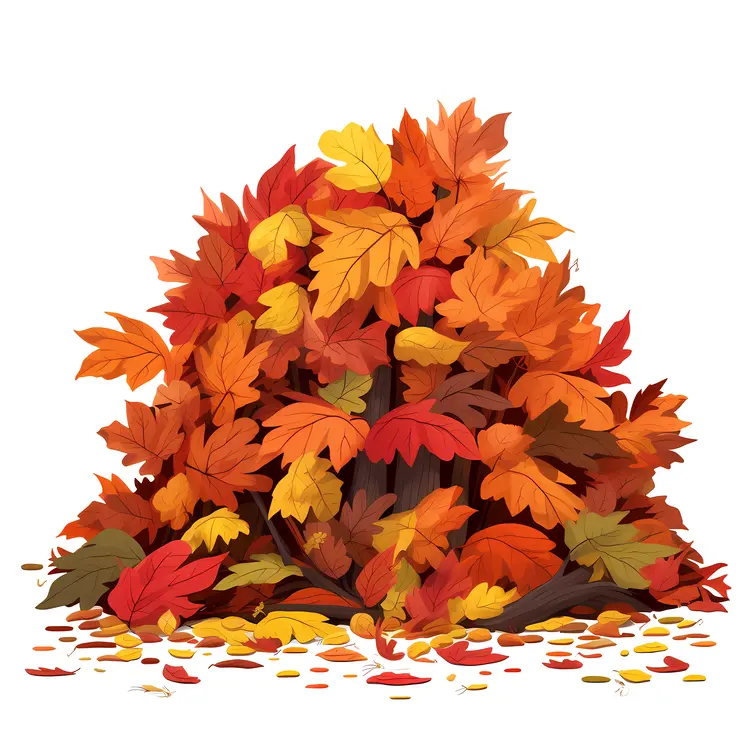 Colorful Autumn Leaves Bush