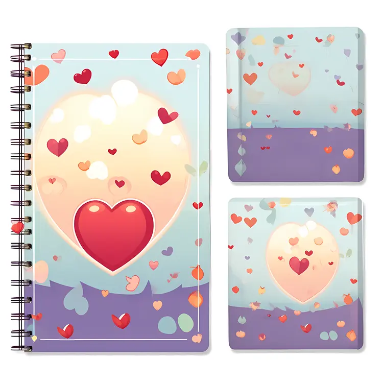 Cute Heart-themed Notebook for Valentine's Day