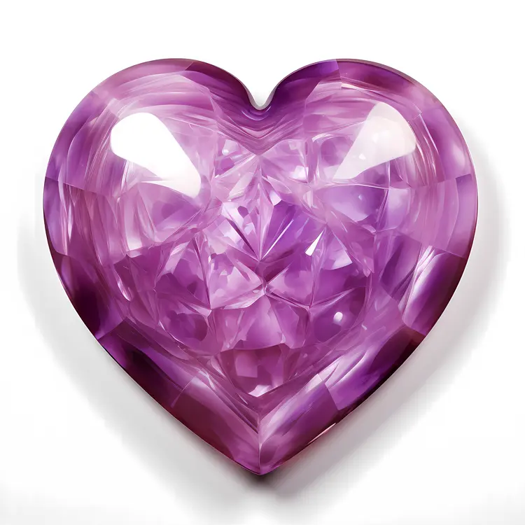 Beautiful Purple Heart-shaped Gemstone for Valentine's Day