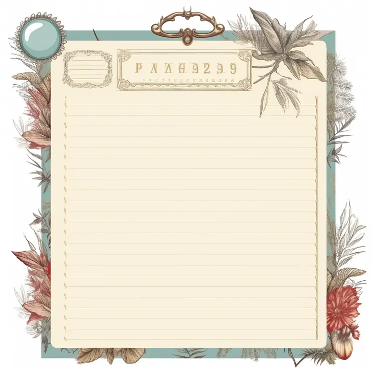 Vintage Floral Notepad with Clip