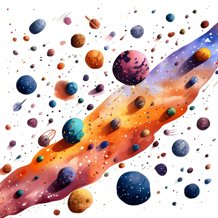 Colorful Planets in a Vibrant Galaxy