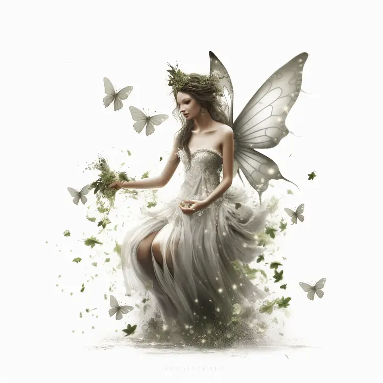 Enchanting Fairy with Butterflies in a Magical Scene