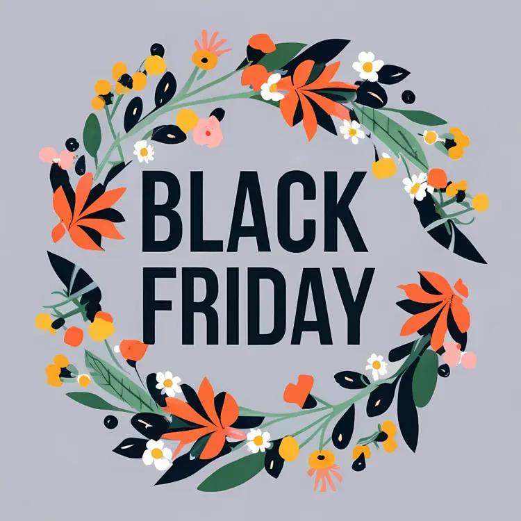 Floral Black Friday text