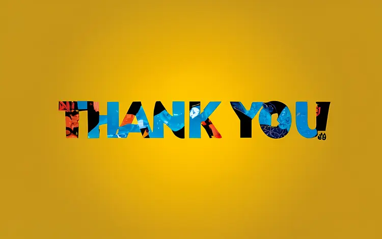 Simple Thank You Message on Yellow Background