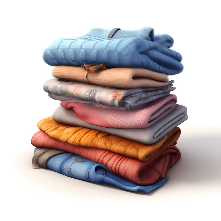 Stack of Colorful Folded Clothes