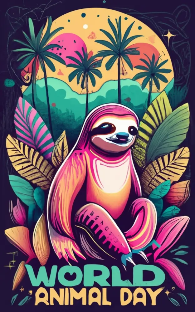 Tropical Sloth for World Animal Day