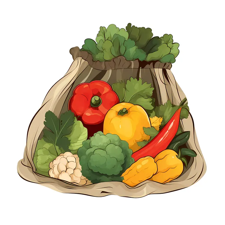 Fresh Organic Vegetables in a Bag