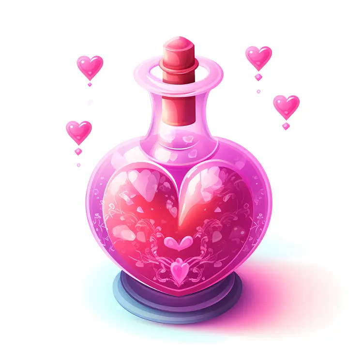 Heart-shaped Pink Potion Bottle