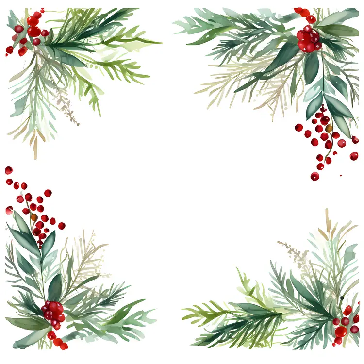 Holly and Berries Decorative Frame
