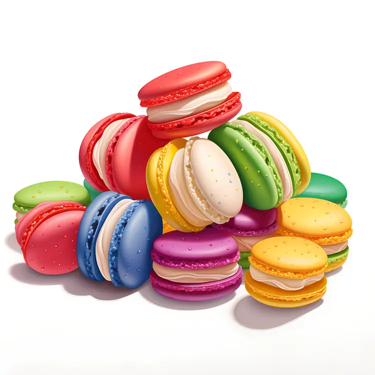 Colorful Macarons Pile
