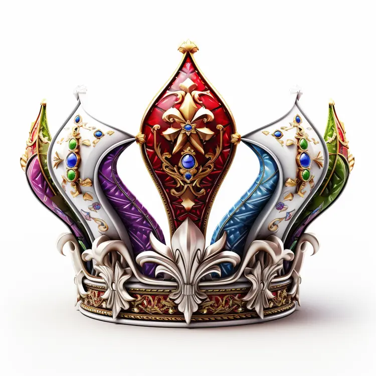 Colorful Royal Crown with Jewels