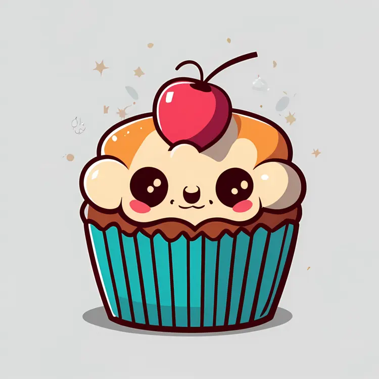 Cute Cupcake with Cherry