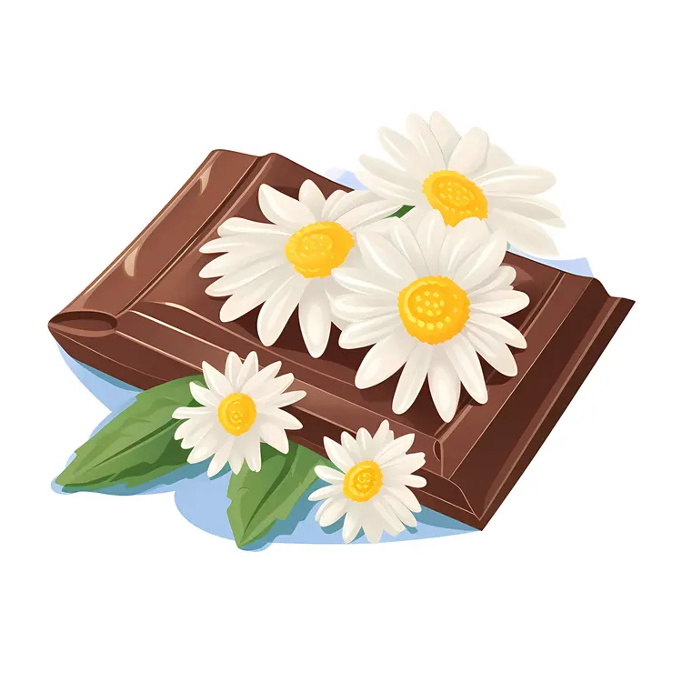 Chocolate Bar with Daisies Decoration