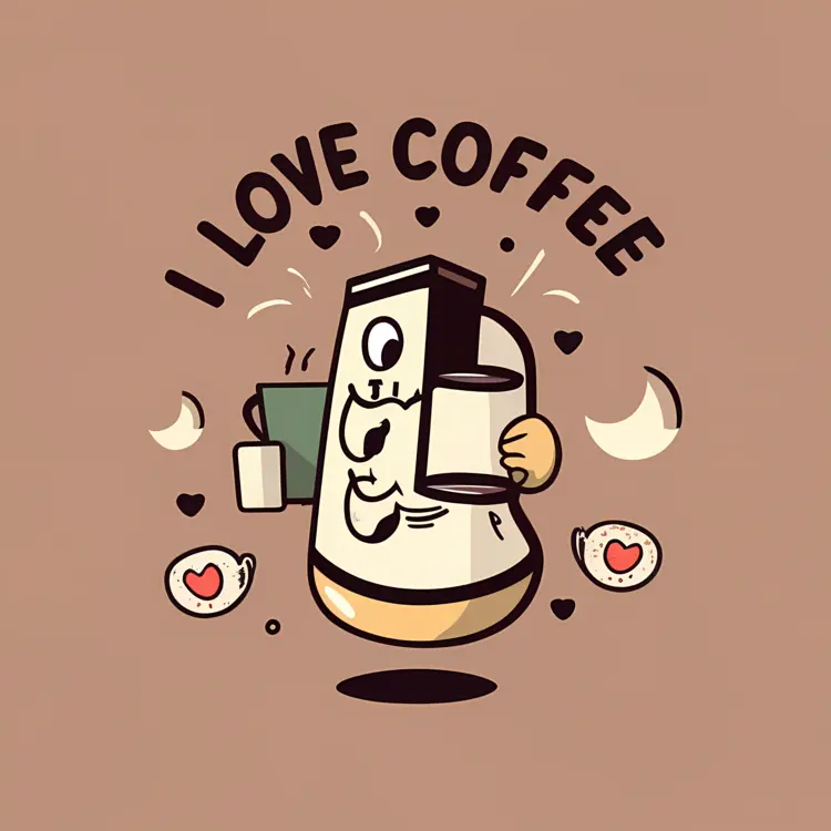 Coffee Maker with Love Hearts