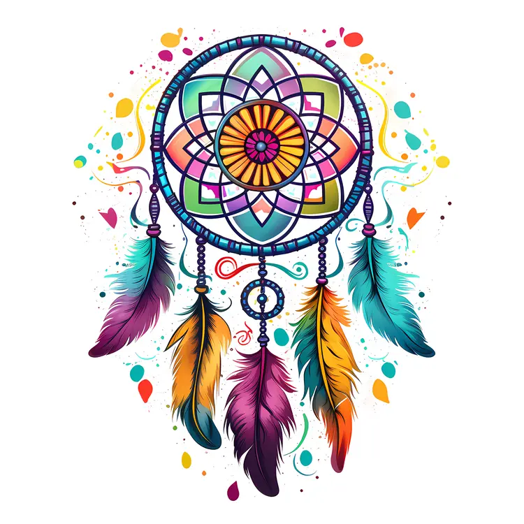 Vibrant Dreamcatcher Illustration