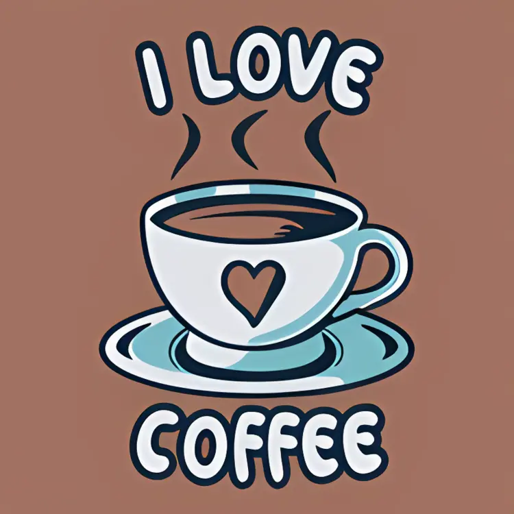 Steaming Coffee Cup with Heart