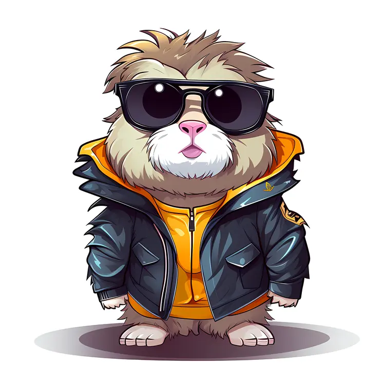 Cool Hamster in Sunglasses and Jacket