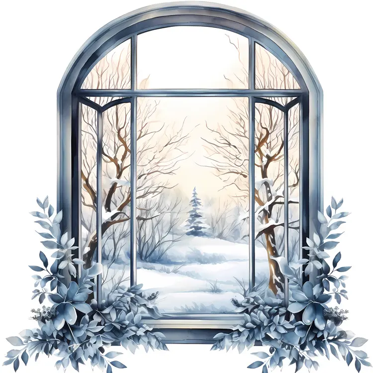Winter Landscape with Snow and Trees