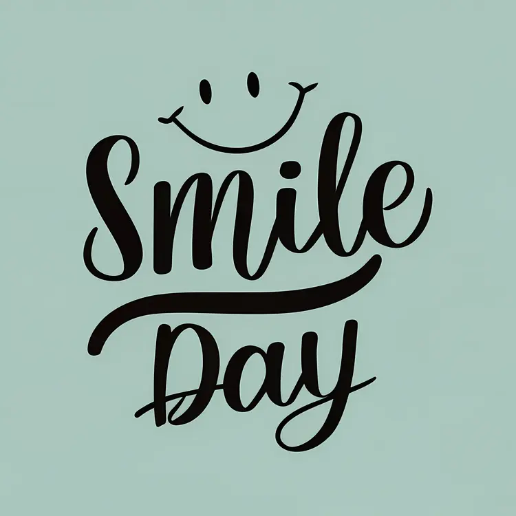 Elegant Smile Day Text with Smiley Face